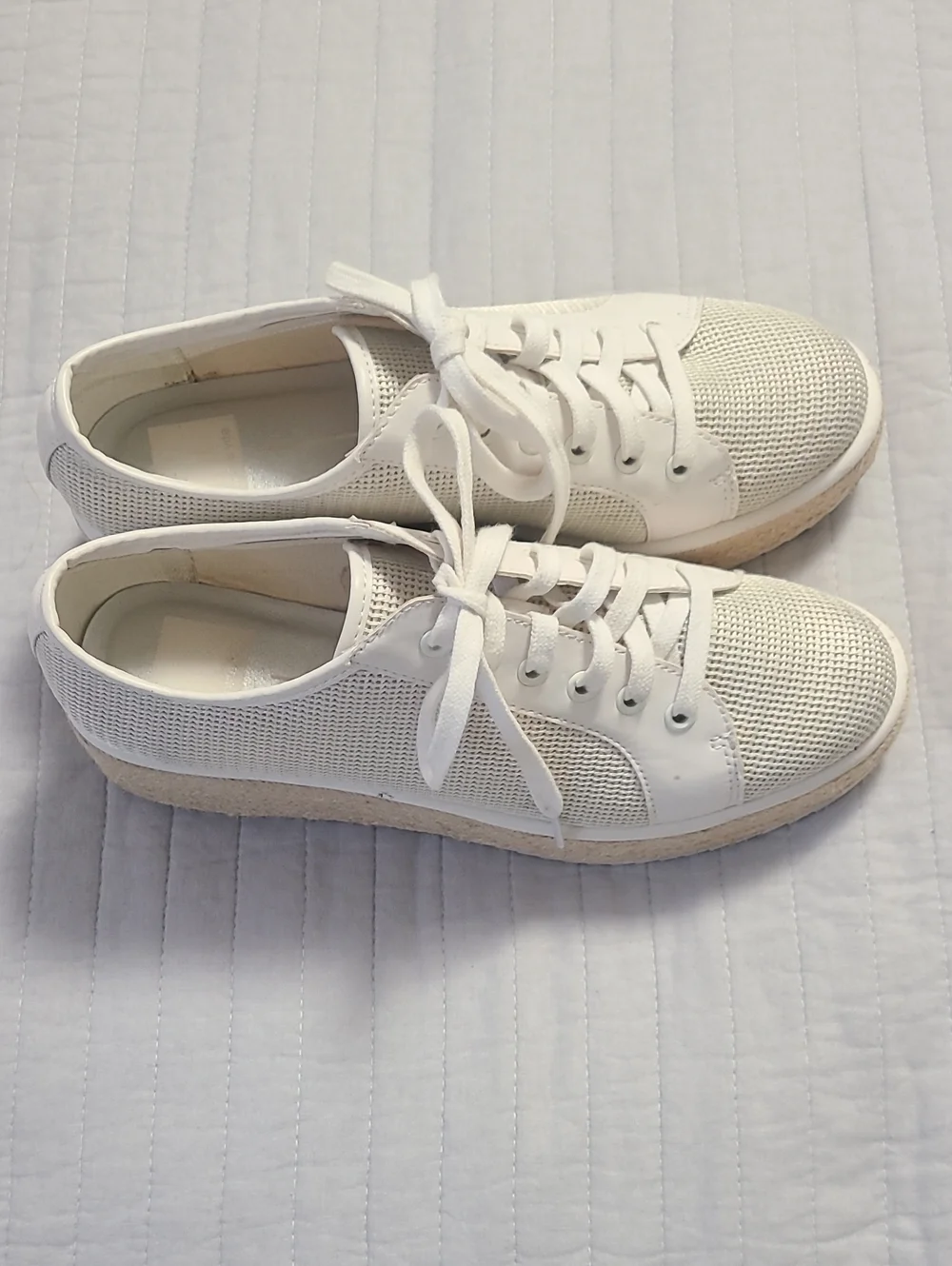 Dolce Vita Tannah Espadrille Wedge Women Trendy Platform Beige Sneakers Sz 8.5 M